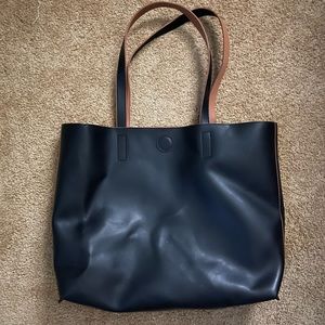J. Crew Factory Reversible Tote Bag BLACK | BROWN